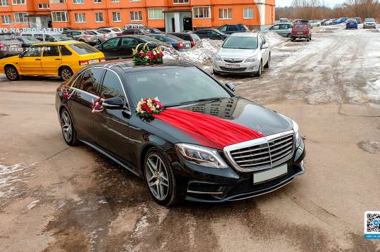 Вариант украшений для свадебного авто №31