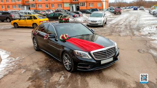 Вариант украшений для свадебного авто №31