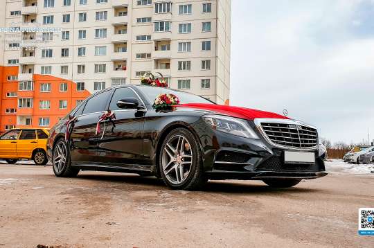 Вариант украшений для свадебного авто №31