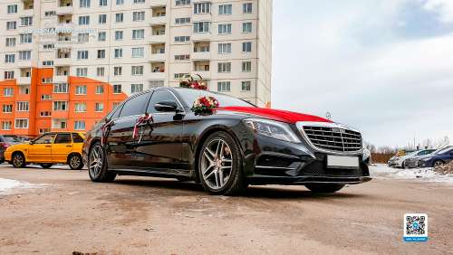 Вариант украшений для свадебного авто №31