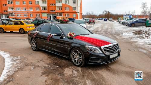 Вариант украшений для свадебного авто №31