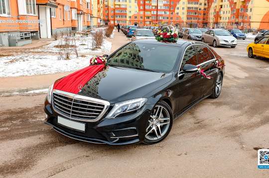 Вариант украшений для свадебного авто №31