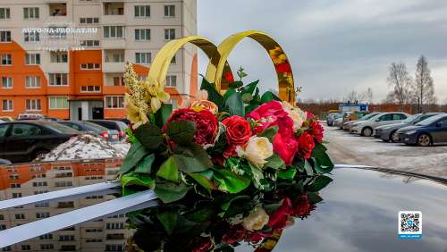 Вариант украшений для свадебного авто №31