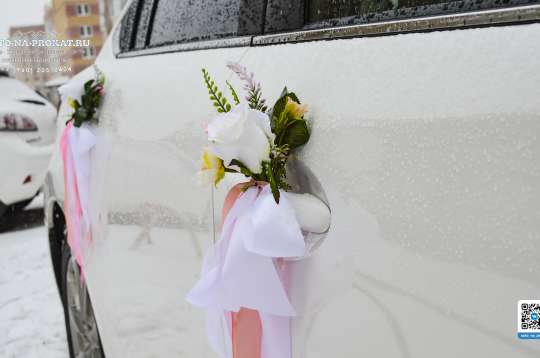 Вариант украшений для свадебного авто №14