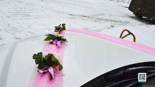 Вариант украшений для свадебного авто №14