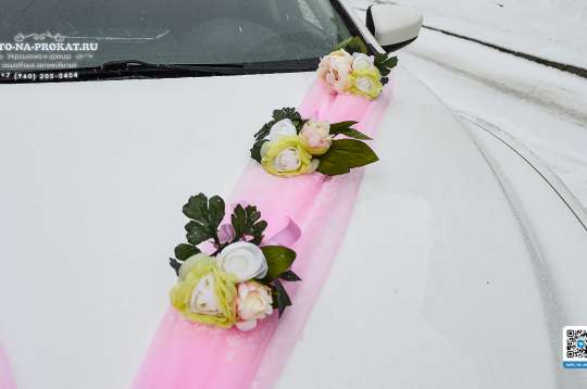 Вариант украшений для свадебного авто №14