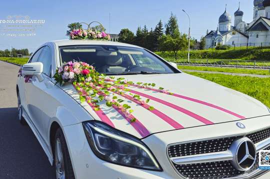 Вариант украшений для свадебного авто №17