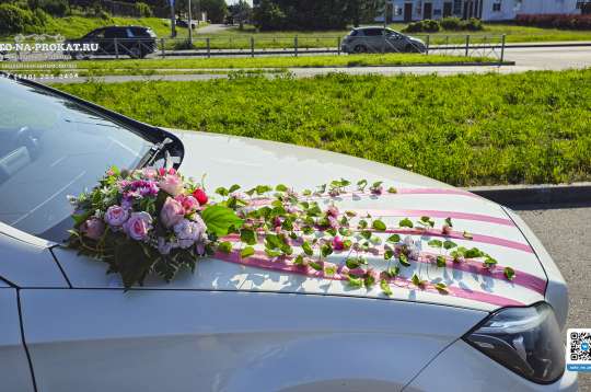Вариант украшений для свадебного авто №17