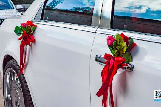 Вариант украшений для свадебного авто №32