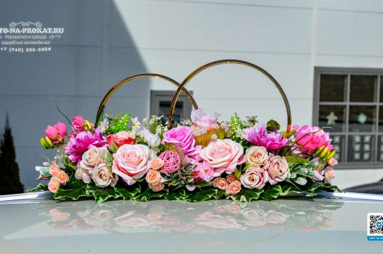 Вариант украшений для свадебного авто №42