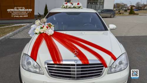 Вариант украшений для свадебного авто №66