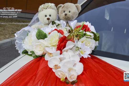 Вариант украшений для свадебного авто №66