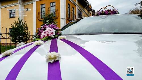 Вариант декора для свадебного авто №34