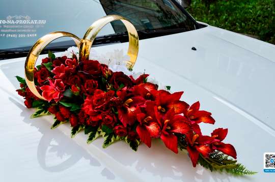 Вариант украшений для свадебного авто №35