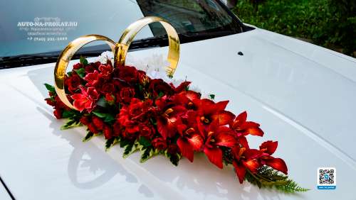 Вариант украшений для свадебного авто №35