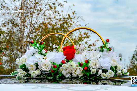 Вариант украшений для свадебного авто №36
