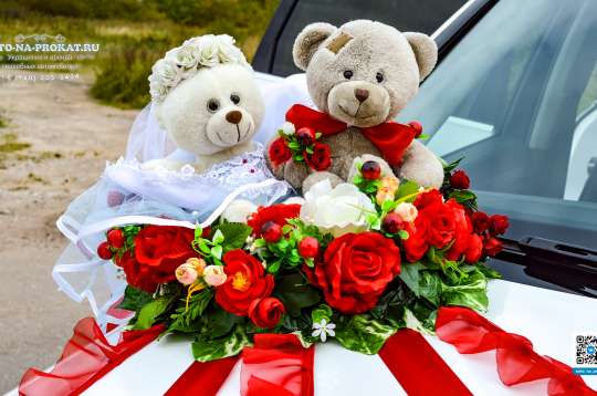 Вариант украшений для свадебного авто №36