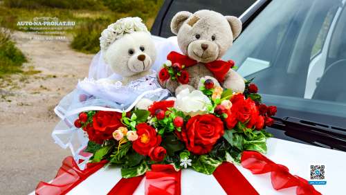 Вариант украшений для свадебного авто №36