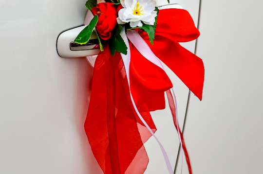 Вариант украшений для свадебного авто №36