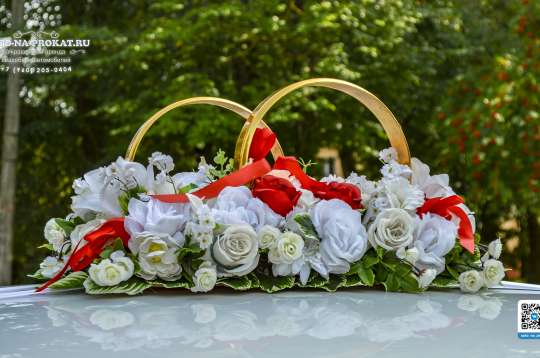 Вариант украшений для свадебного авто №72