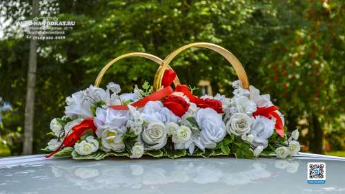 Вариант украшений для свадебного авто №72