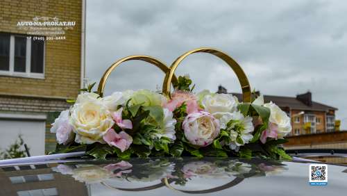 Вариант украшений для свадебного авто №74