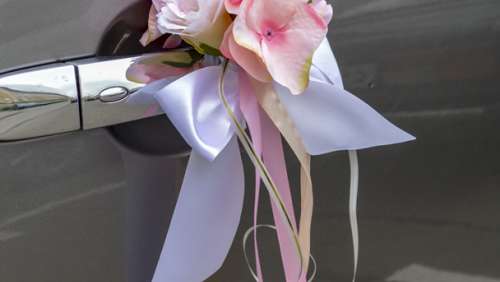 Вариант украшений для свадебного авто №74