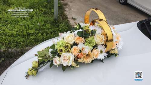 Вариант украшений для свадебного авто №73