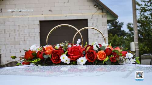 Вариант украшений для свадебного авто №75