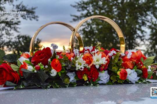 Вариант украшений для свадебного авто №75