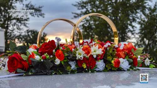 Вариант украшений для свадебного авто №75