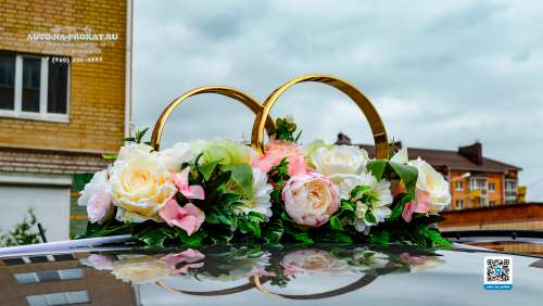 Вариант украшений для свадебного авто №41