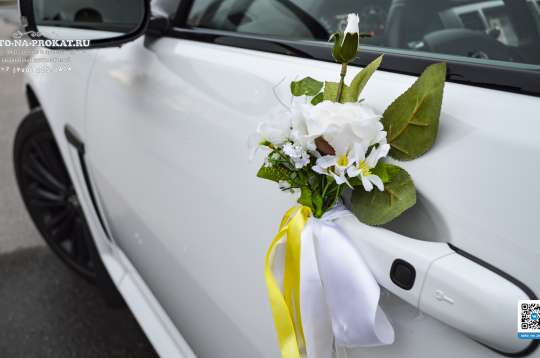 Вариант украшений для свадебного авто №79