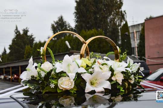 Вариант украшений для свадебного авто №79