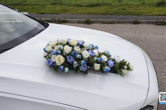 Вариант украшений для свадебного авто №83