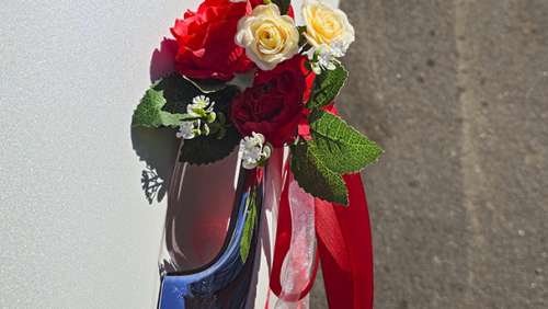 Вариант украшений для свадебного авто №84