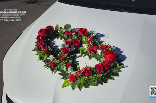 Вариант украшений для свадебного авто №84