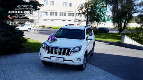 Прокат белого Лэнд Крузер Прадо с водителем на свадьбу