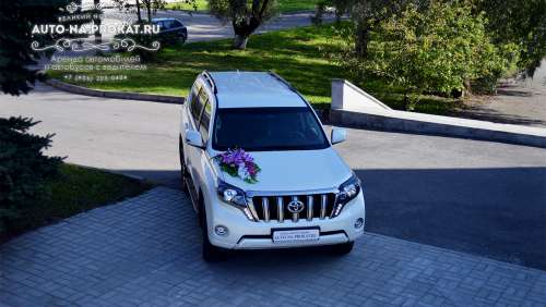 Белый жемчужный Прадо в аренду с водителем