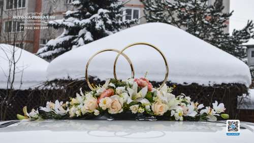 Вариант украшений для свадебного авто №86