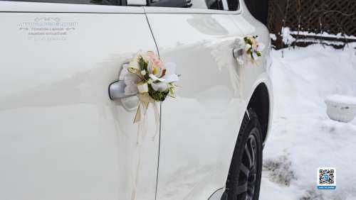 Вариант украшений для свадебного авто №86