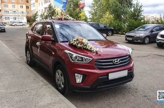 Вариант украшений для свадебного авто №86