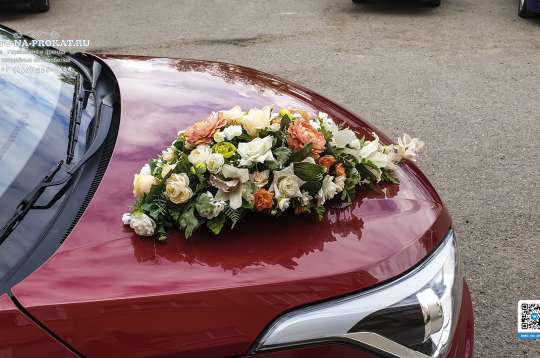 Вариант украшений для свадебного авто №86