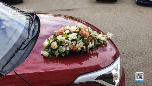 Вариант украшений для свадебного авто №86