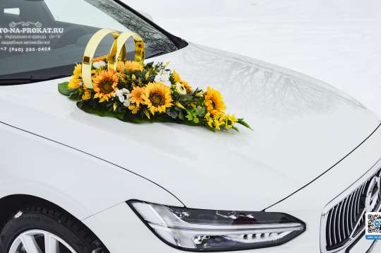 Вариант украшений для свадебного авто №87
