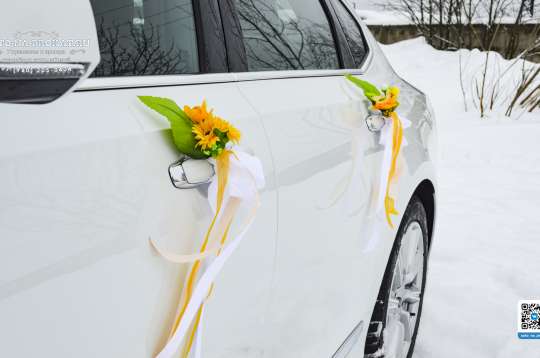 Вариант украшений для свадебного авто №87
