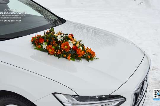 Вариант украшений для свадебного авто №89