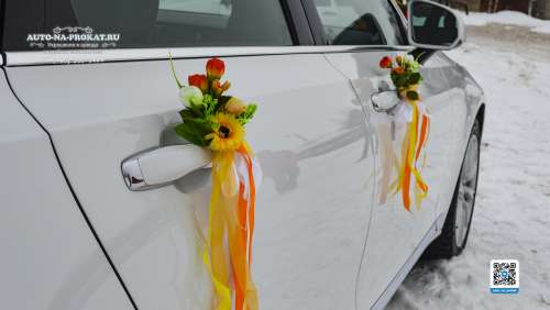 Вариант украшений для свадебного авто №89