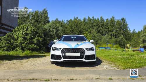 Вариант украшений для свадебного авто №93