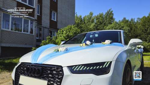 Вариант украшений для свадебного авто №93